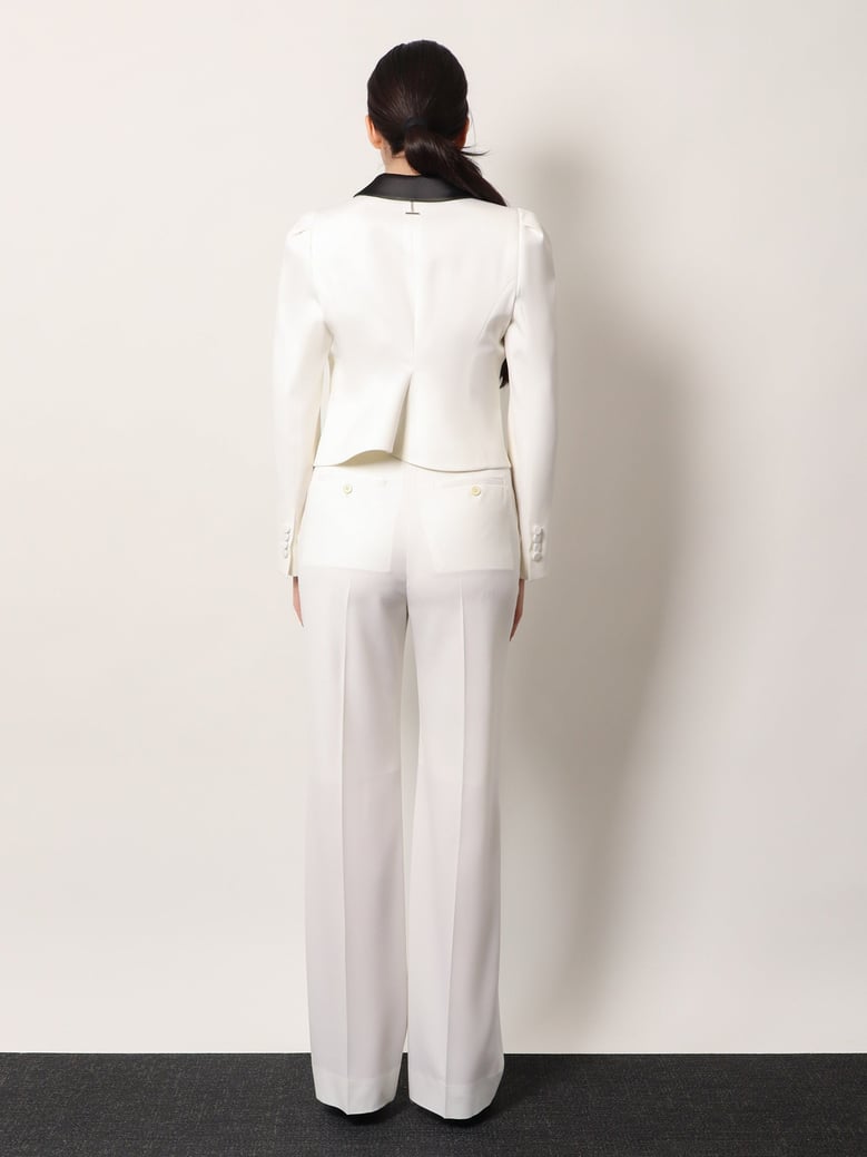 wool blazer with satin lapel by Selfnex