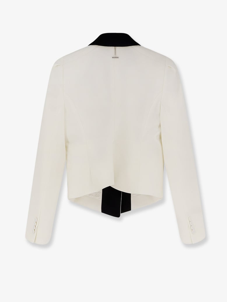 wool blazer with satin lapel by Selfnex