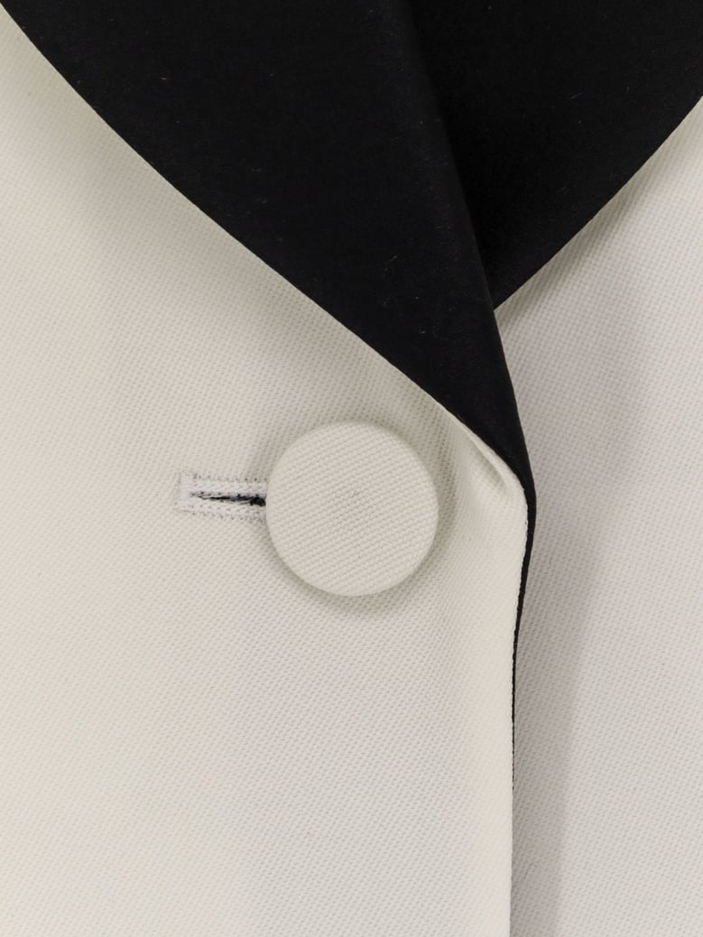 wool blazer with satin lapel by Selfnex