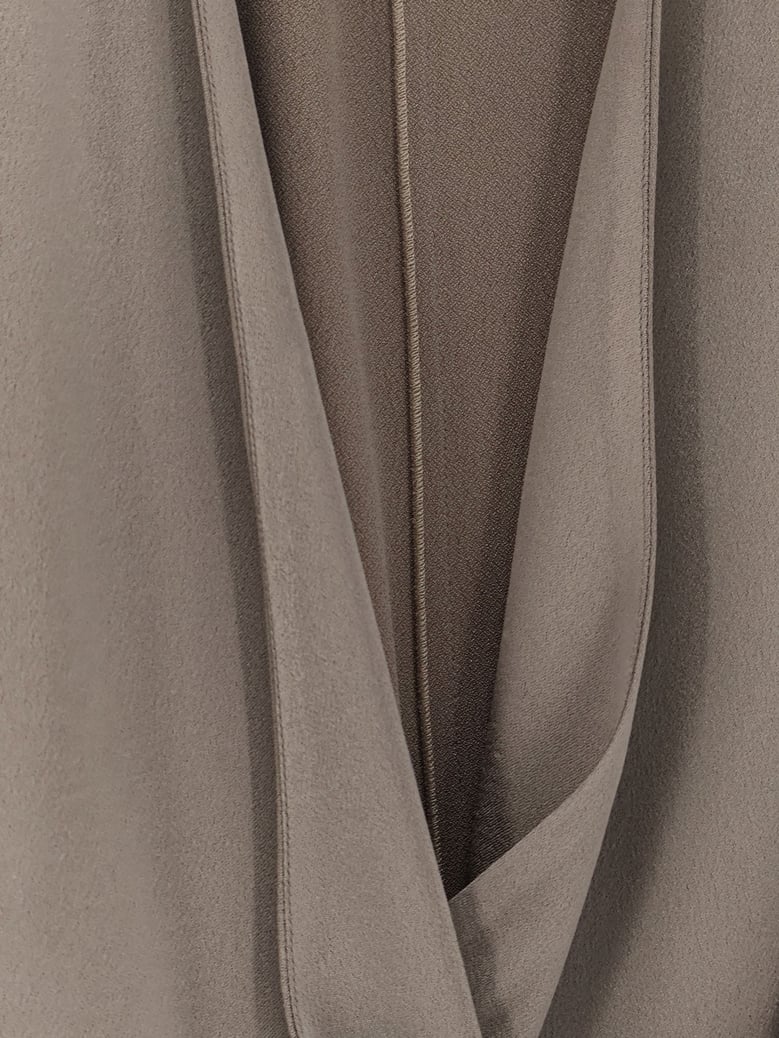 satin v-neck top green by Selfnex