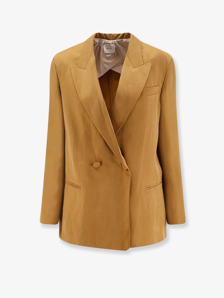 blazer double-breasted lyocell-linen yellow by Selfnex