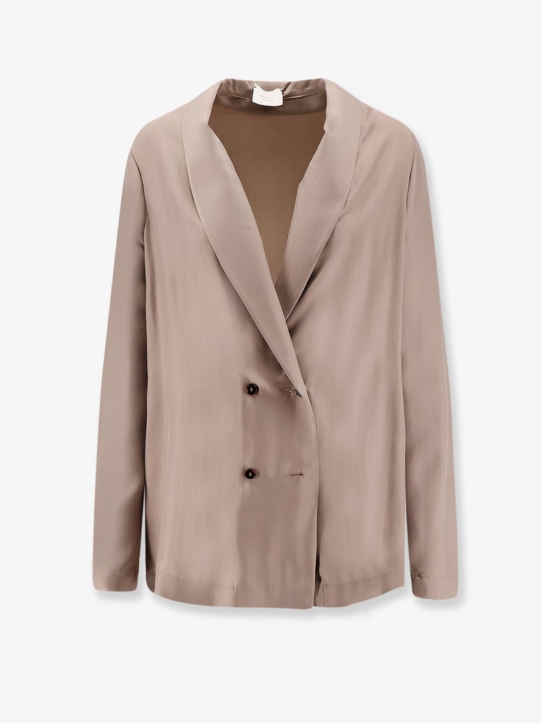 blazer double-breasted silk grey by Selfnex