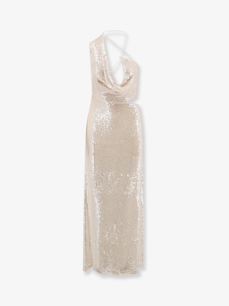 long sequin dress iselin beige by Selfnex
