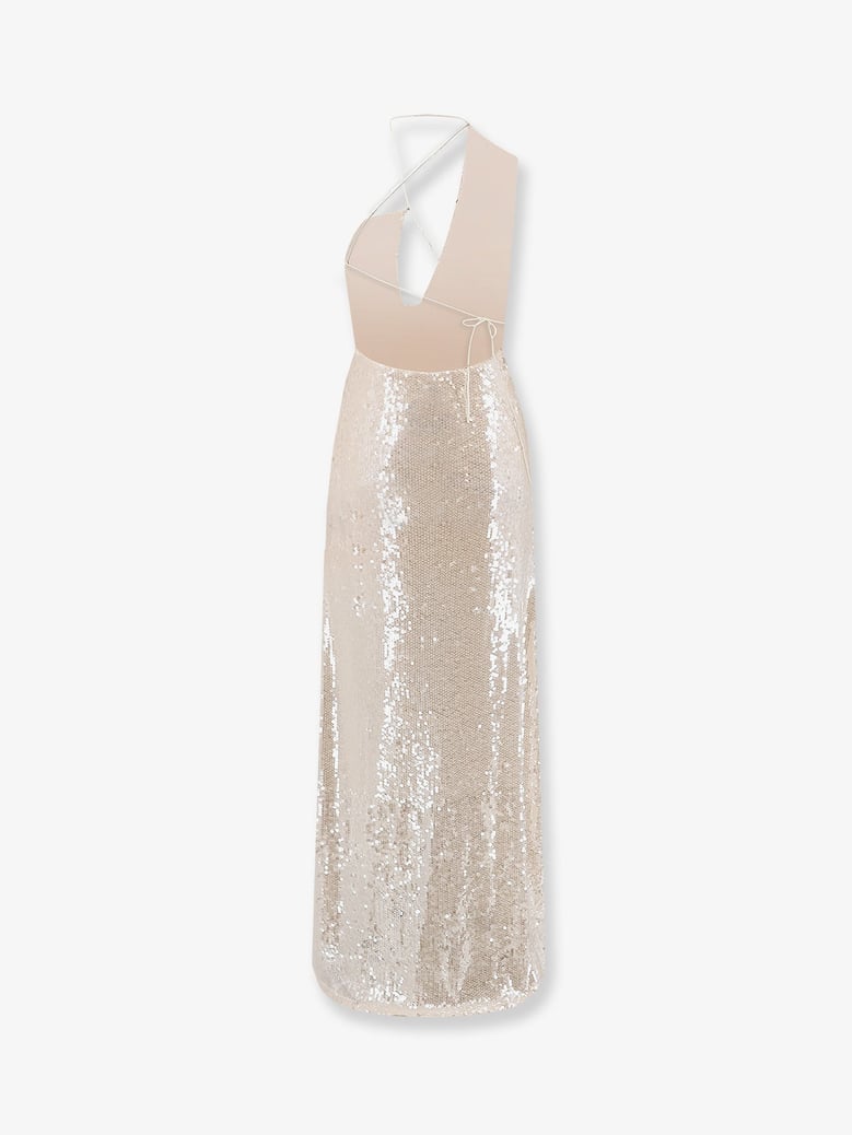 long sequin dress iselin beige by Selfnex