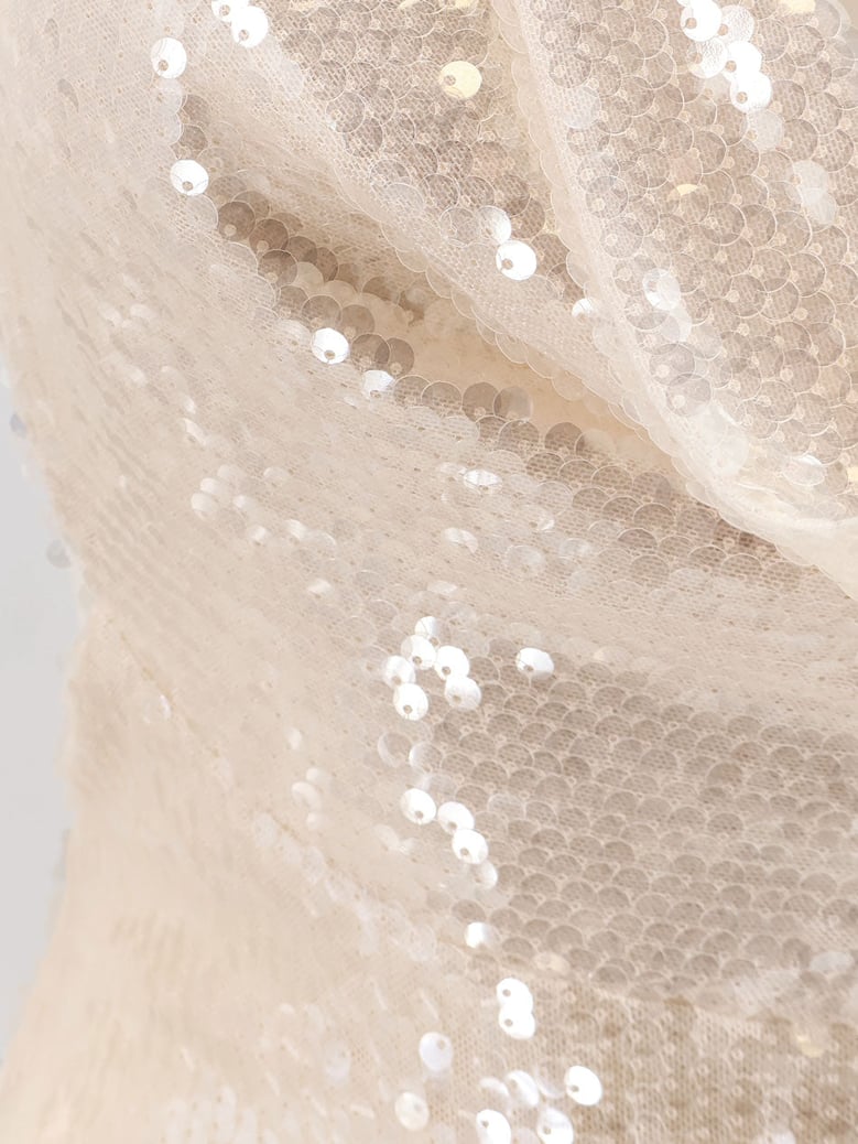 long sequin dress iselin beige by Selfnex
