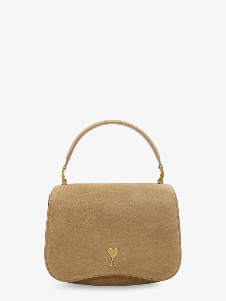 suede crossbody bag with metal logo by Selfnex