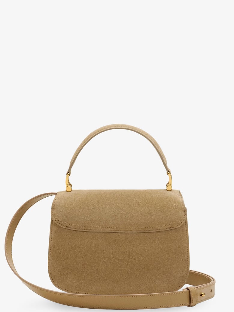 suede crossbody bag with metal logo by Selfnex