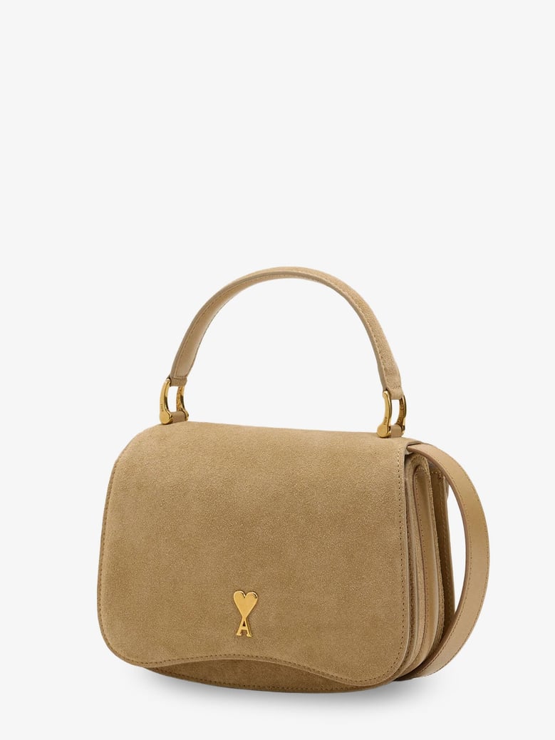 suede crossbody bag with metal logo by Selfnex