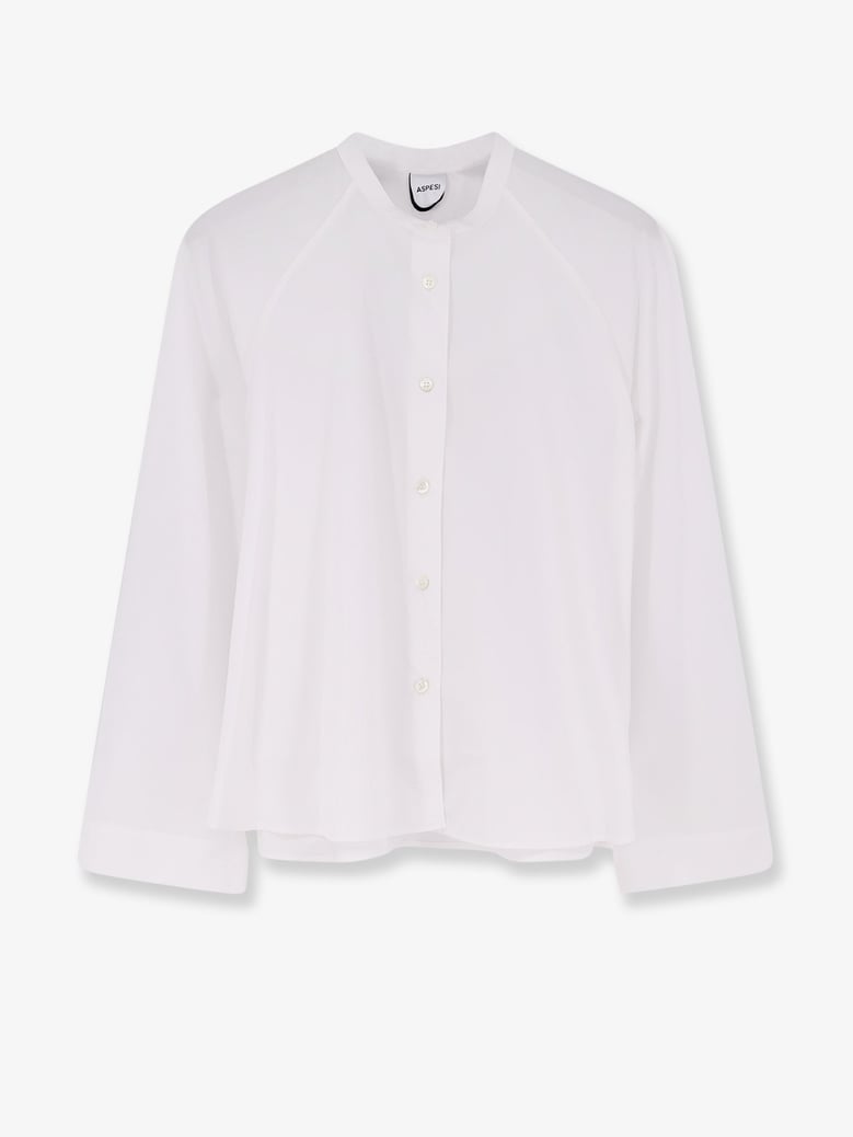 cropped cotton shirt with crew neck by Selfnex