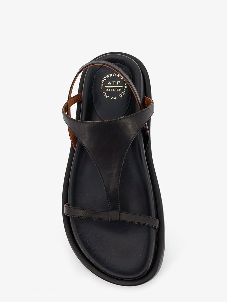 leather sandals ultimo black by Selfnex