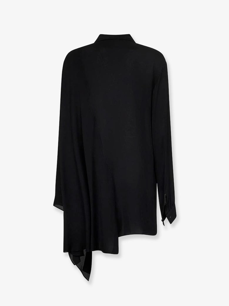 silk bow-tie shirt black by Selfnex