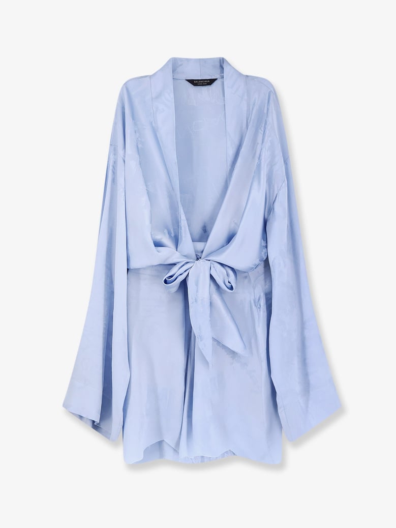 dress silk wrap mini blue by Selfnex
