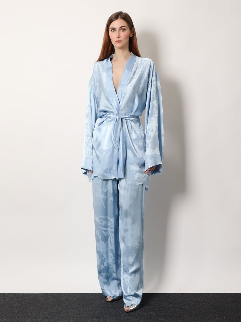 dress silk wrap mini blue by Selfnex