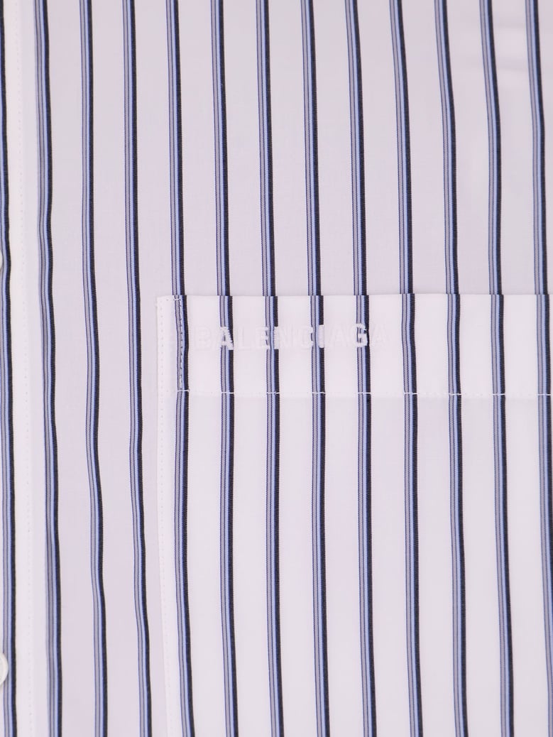 tucked sleeve striped cotton shirt by Selfnex
