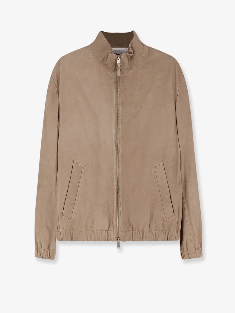 beige leather jacket by Selfnex