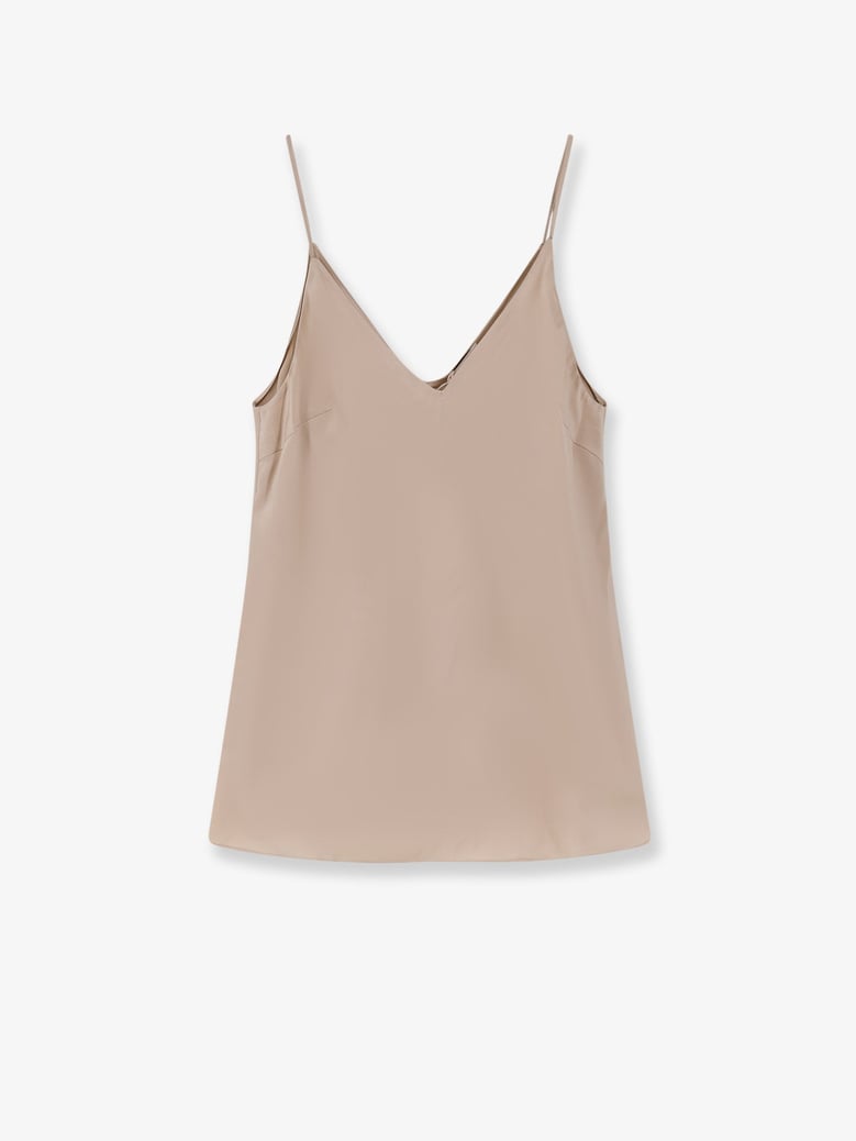 stretch silk top beige by Selfnex
