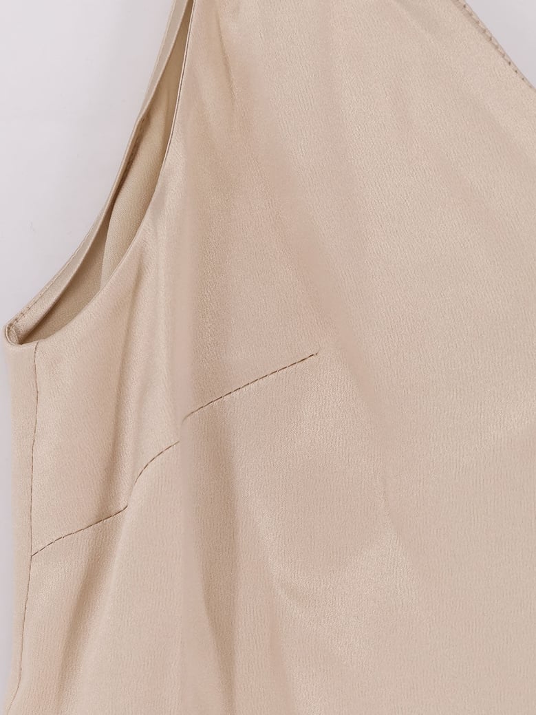 stretch silk top beige by Selfnex
