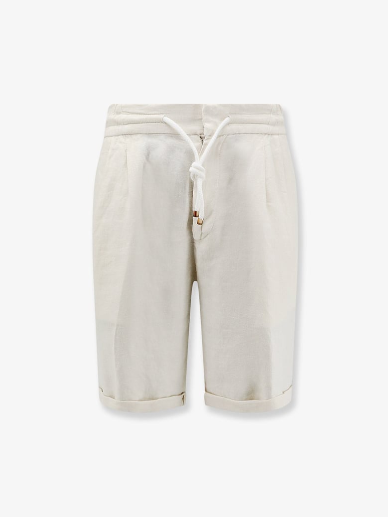 bermuda linen shorts white by Selfnex