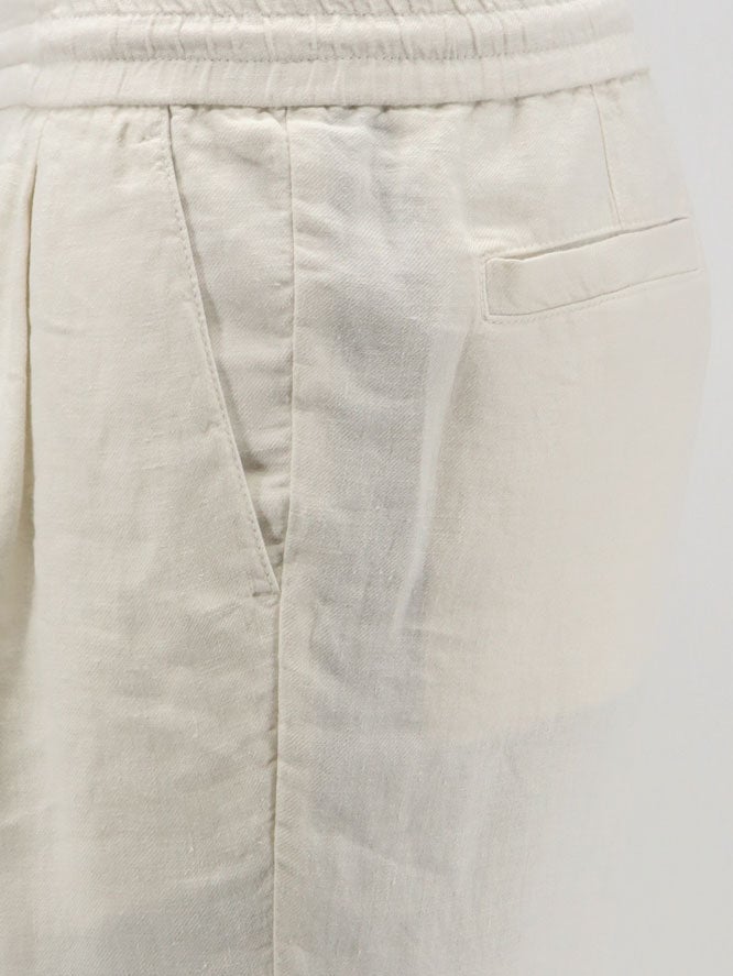 bermuda linen shorts white by Selfnex