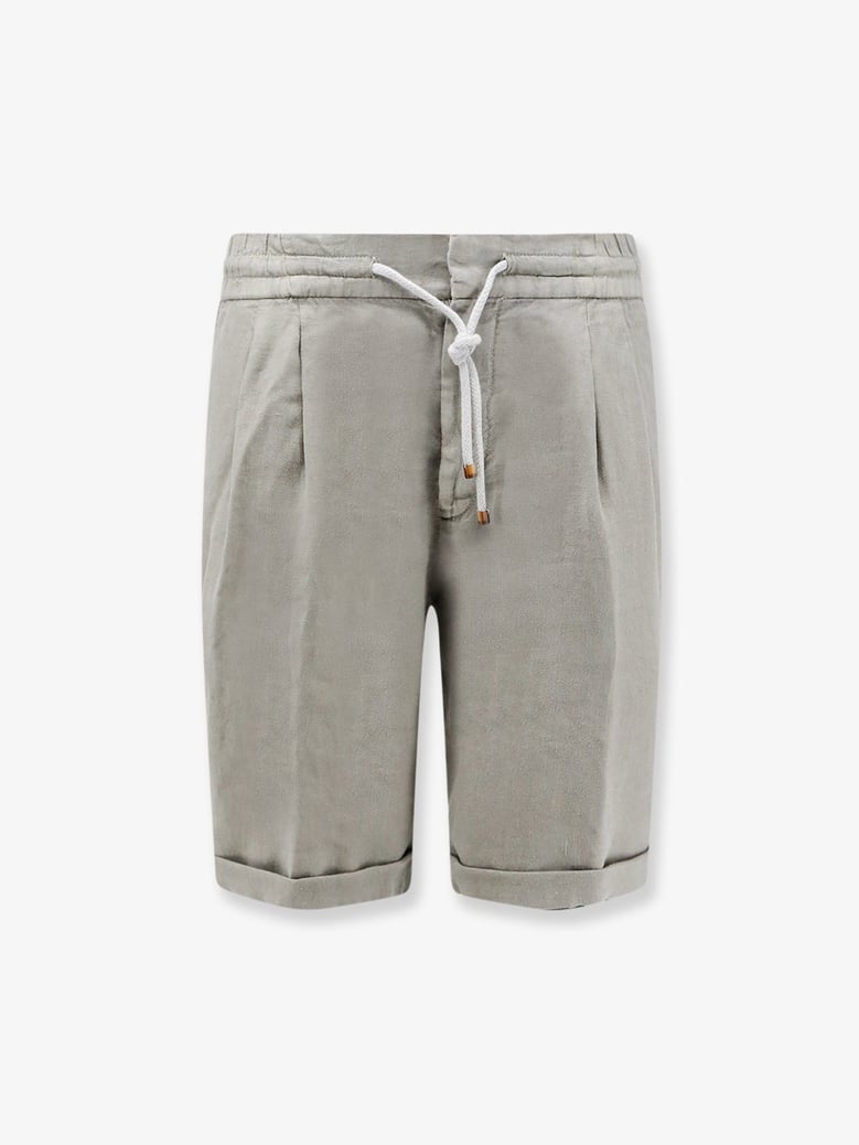 bermuda shorts in linen grey by Selfnex