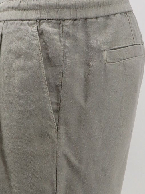 bermuda shorts in linen grey by Selfnex