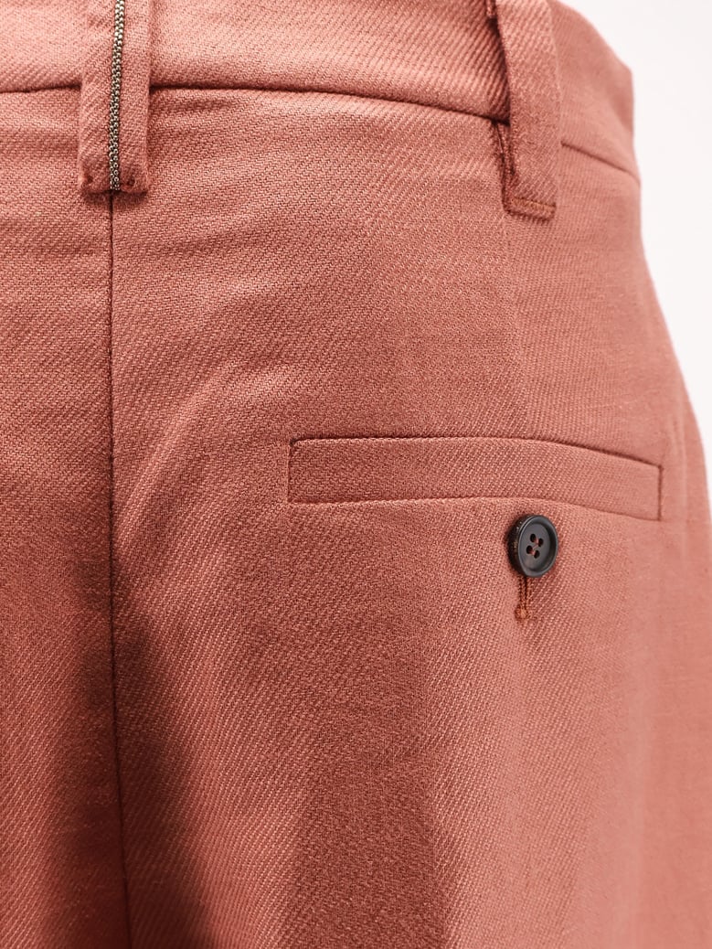 shorts with monili detail orange linen by Selfnex