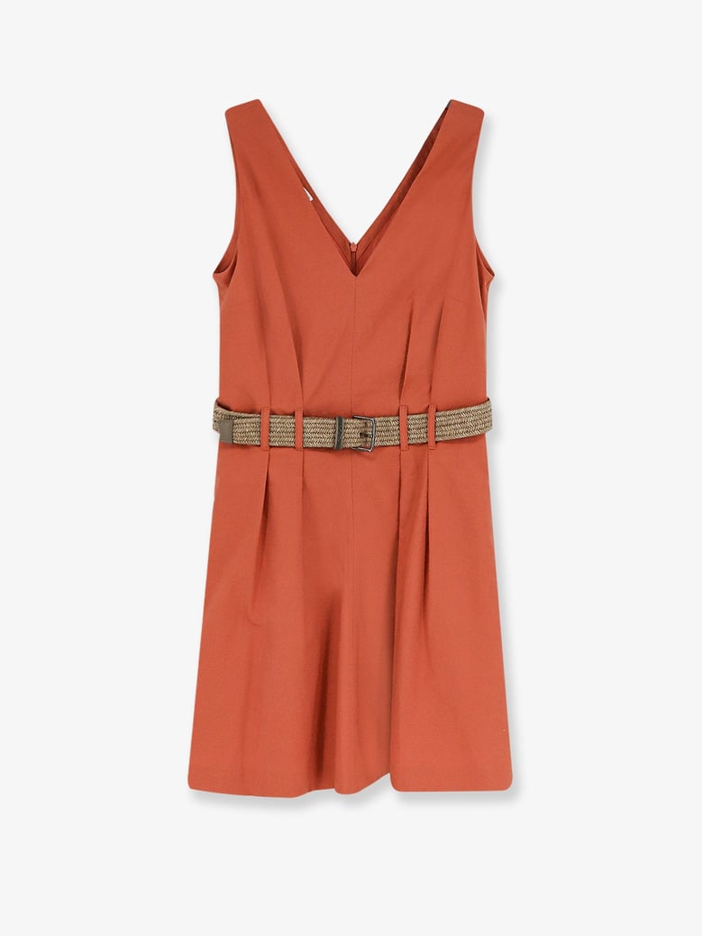 mini dress with belt orange by Selfnex