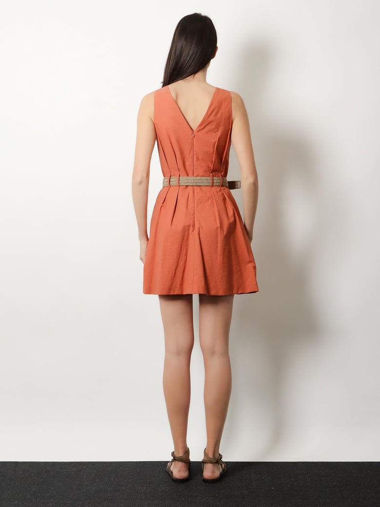 mini dress with belt orange by Selfnex
