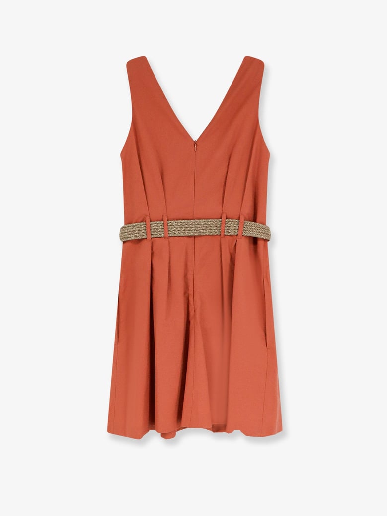 mini dress with belt orange by Selfnex