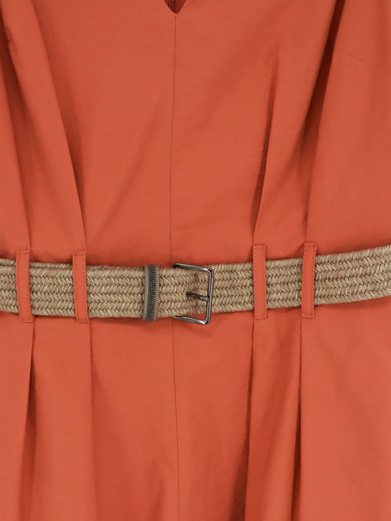 mini dress with belt orange by Selfnex