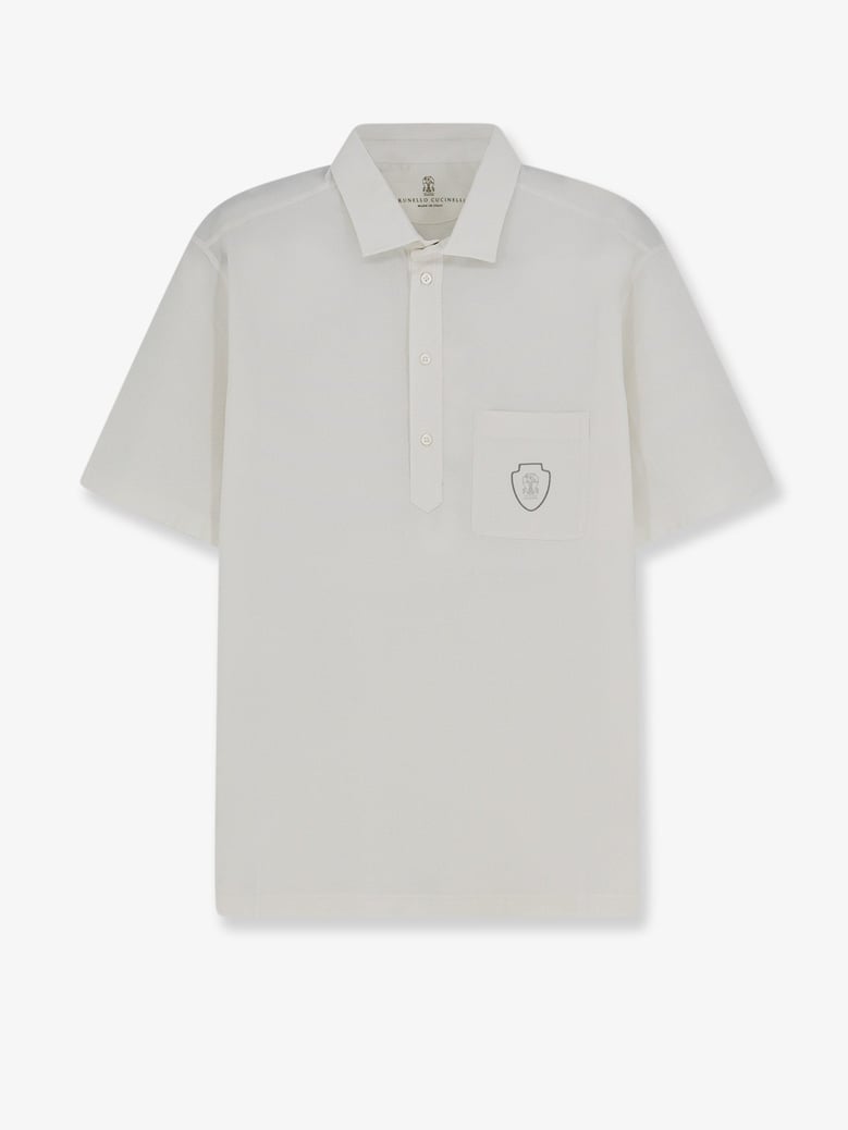 polo shirt virgin wool white by Selfnex