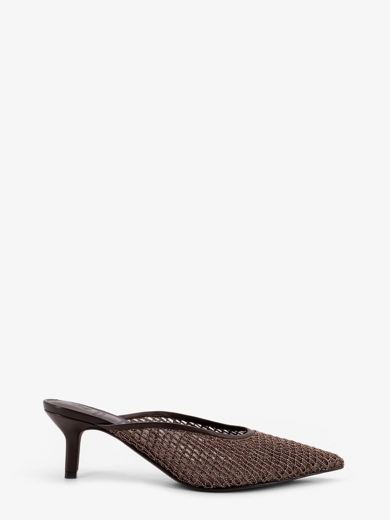 leather sandals with monili detail — brown by Selfnex