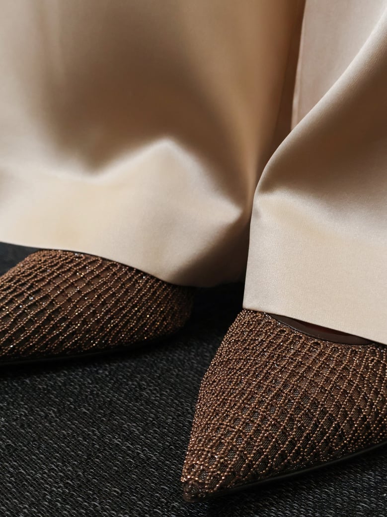 leather sandals with monili detail — brown by Selfnex