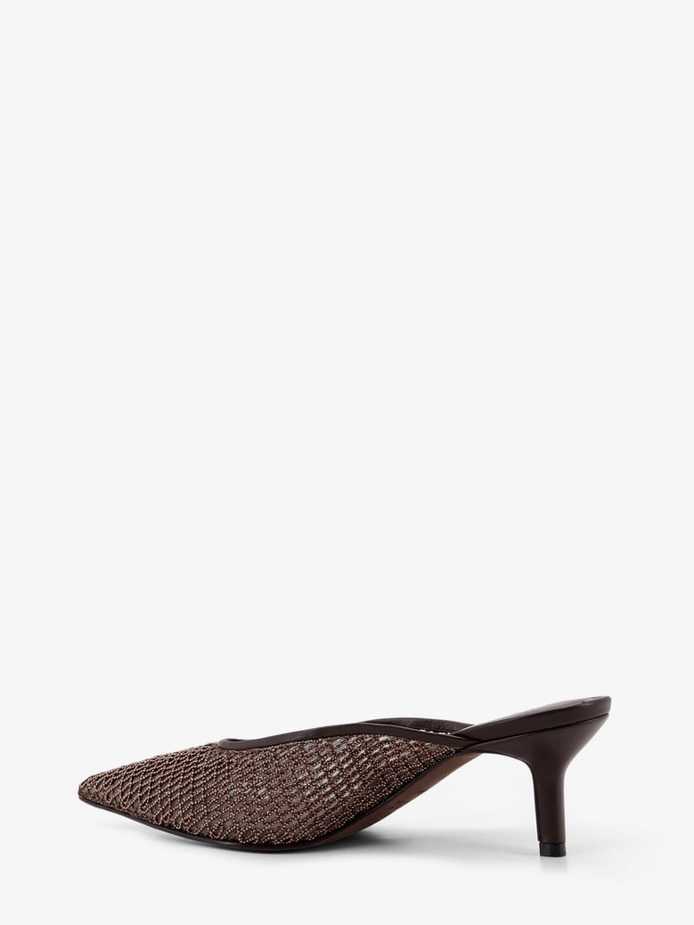 leather sandals with monili detail — brown by Selfnex