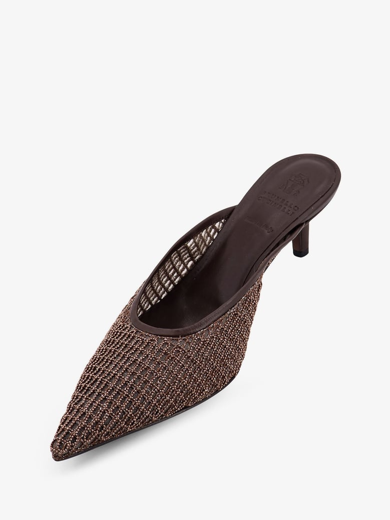 leather sandals with monili detail — brown by Selfnex