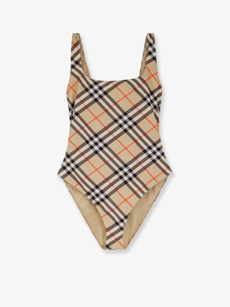 nylon one-piece swimsuit with check print by Selfnex