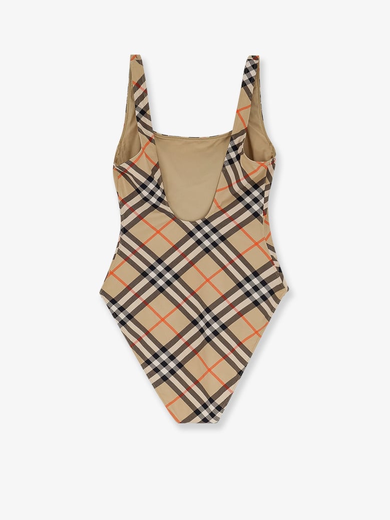 nylon one-piece swimsuit with check print by Selfnex