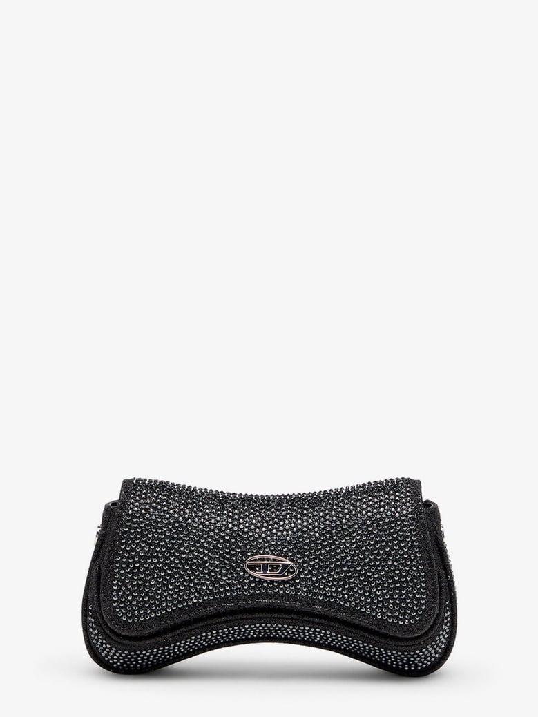 crossbody bag with rhinestones black by Selfnex