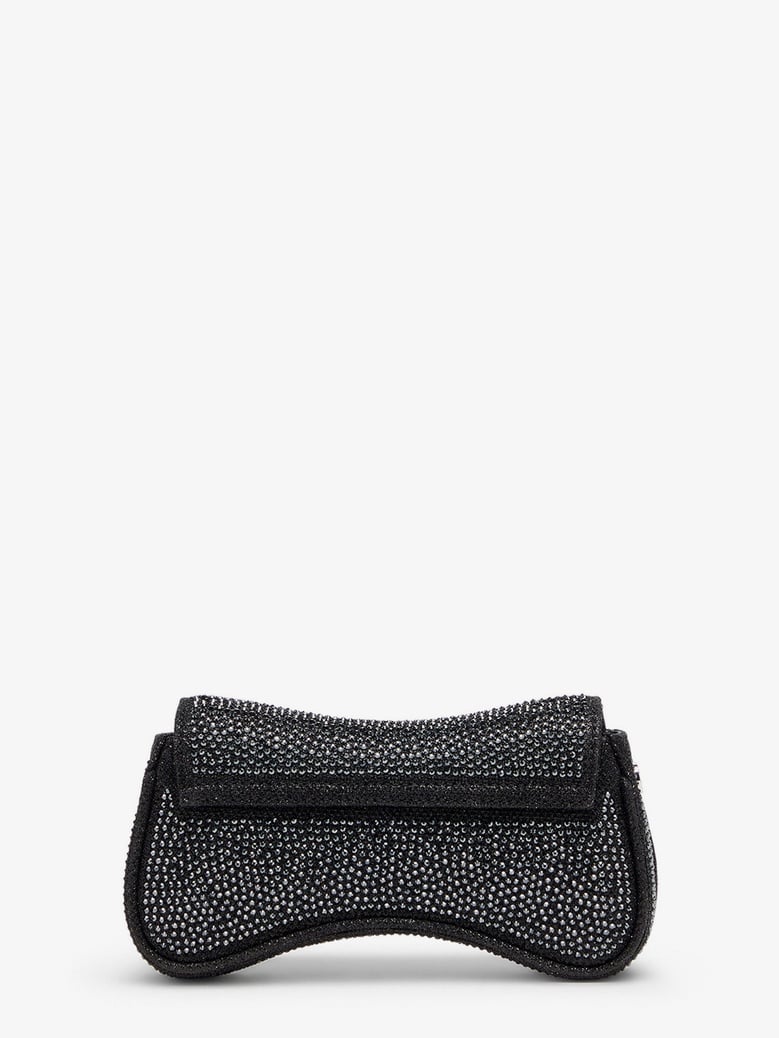crossbody bag with rhinestones black by Selfnex