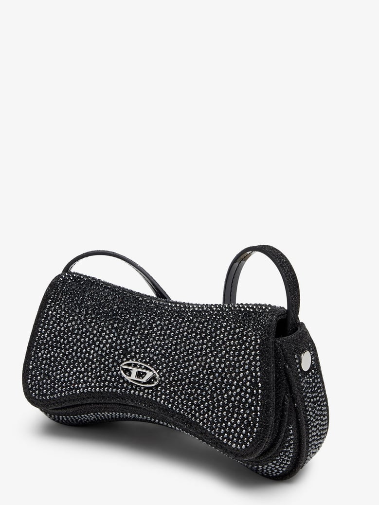 crossbody bag with rhinestones black by Selfnex