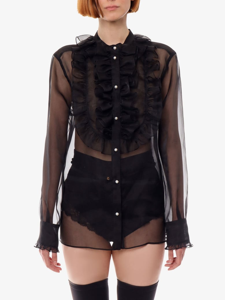 organza shirt black by Selfnex