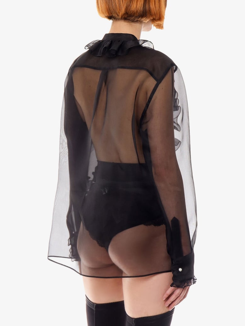 organza shirt black by Selfnex