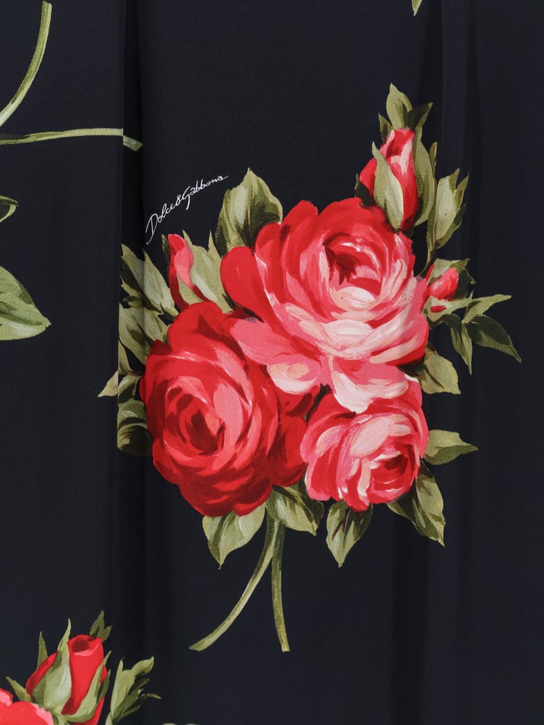dress viscose rose print black by Selfnex