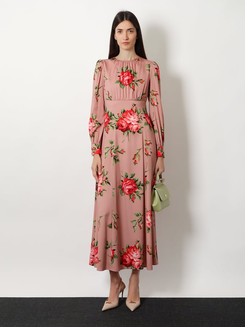 dress silk bouquet rose print by Selfnex