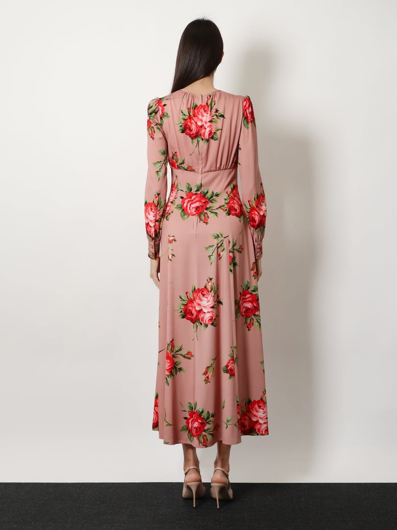 dress silk bouquet rose print by Selfnex