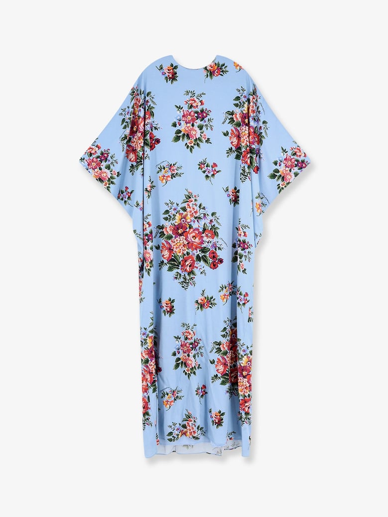 long charmeuse dress mazzo di fiori blue by Selfnex