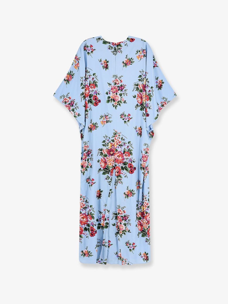 long charmeuse dress mazzo di fiori blue by Selfnex