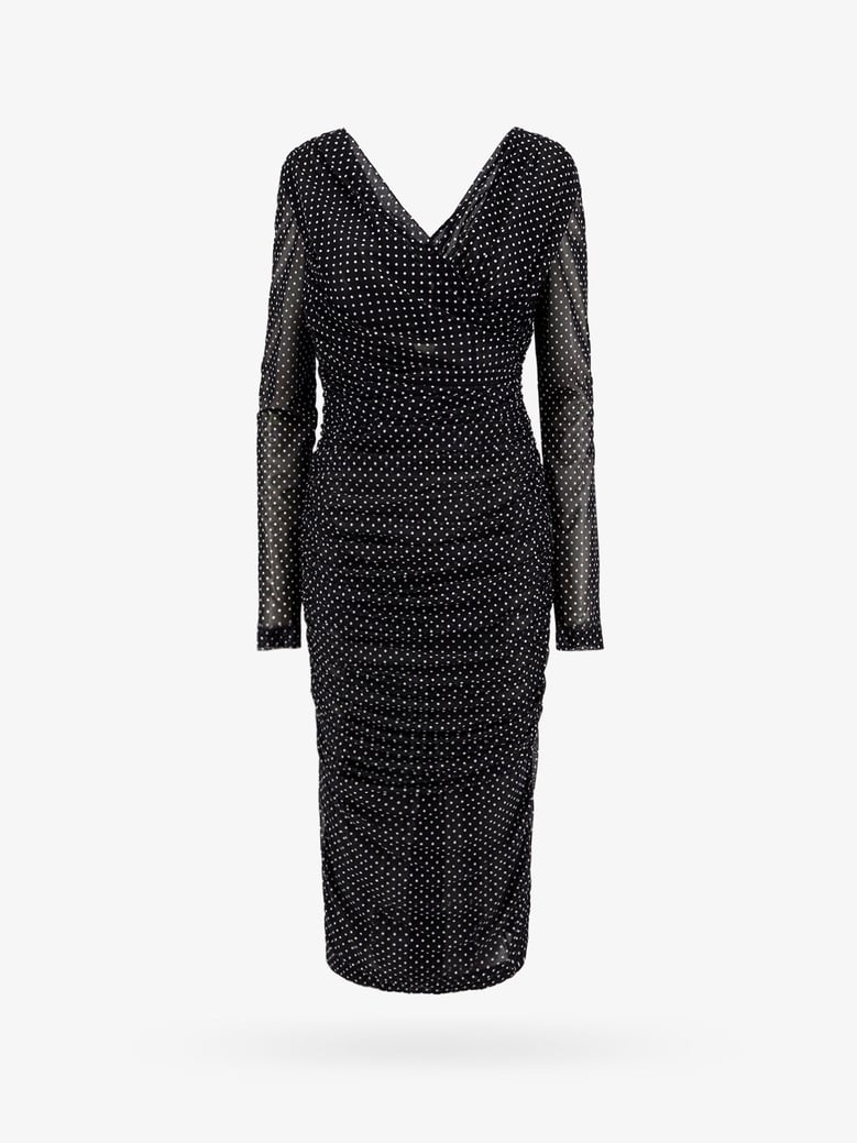 dress draped polka-dot black by Selfnex