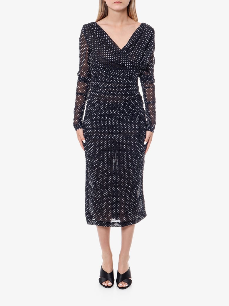 dress draped polka-dot black by Selfnex