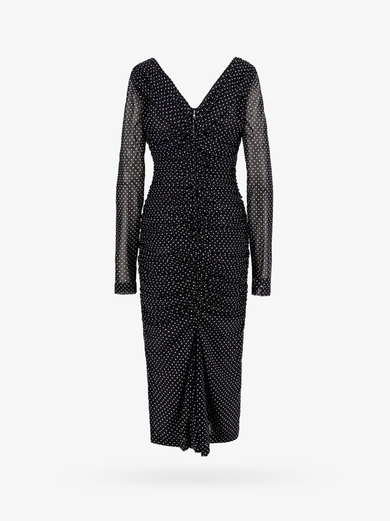 dress draped polka-dot black by Selfnex